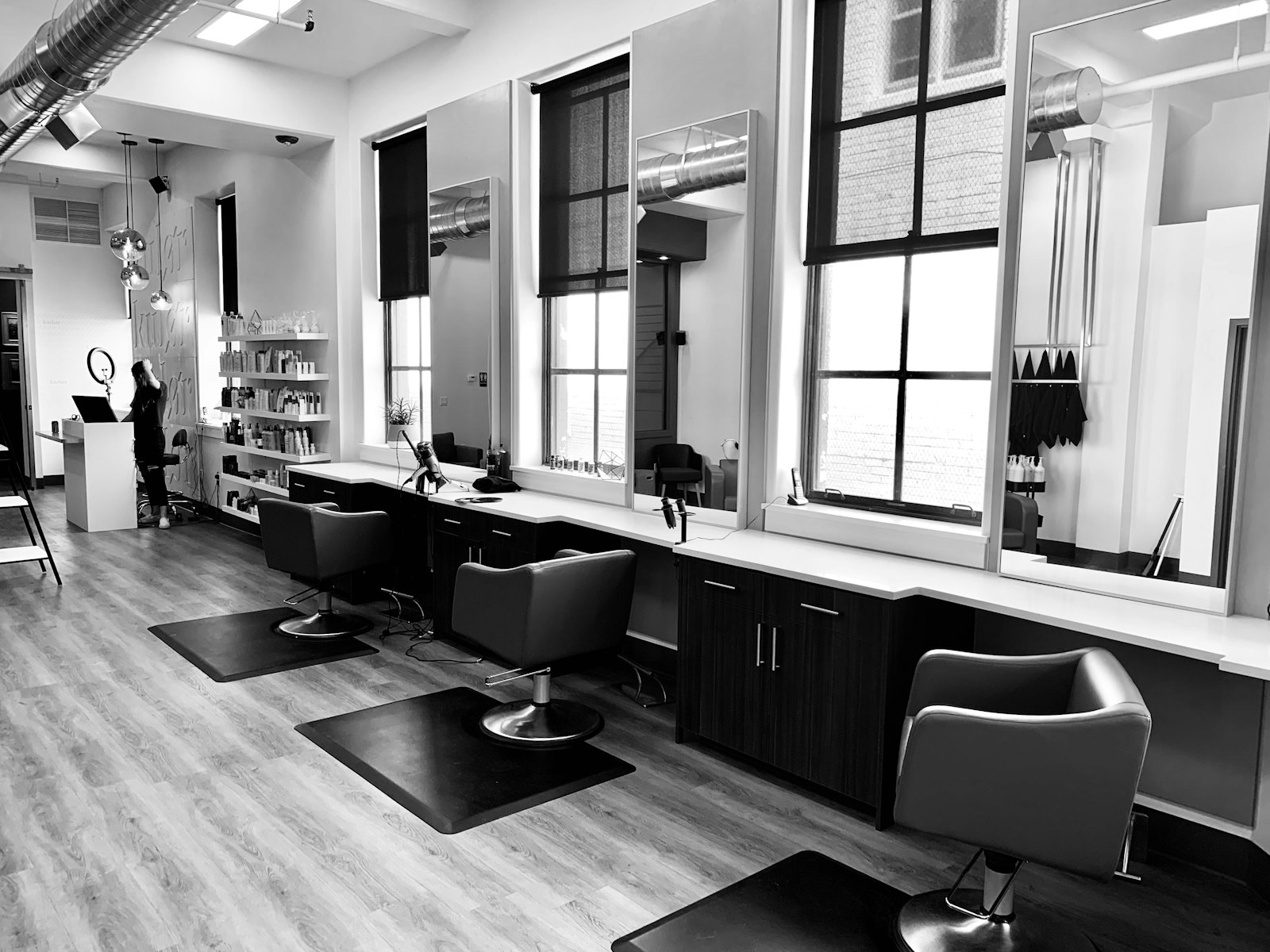 A small business owner at work in her salon